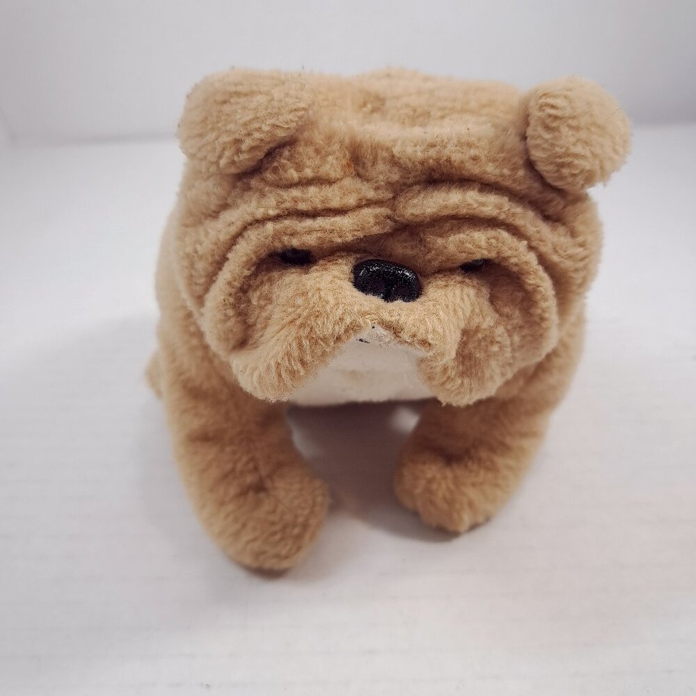 Vintage‎ Stuffins bulldog dog plush tan brown puppy 1997 Miniature mini READ
